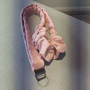 Pink Floral Scrunchie Lanyard